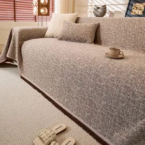 Simple Linen-Like Sofa Cover, Dustproof Sofa Slipcover, Soft Breathable Comfort, Durable Anti-Slip Design, Easy Care, Suitable for Home Decor, Pet-Friendly