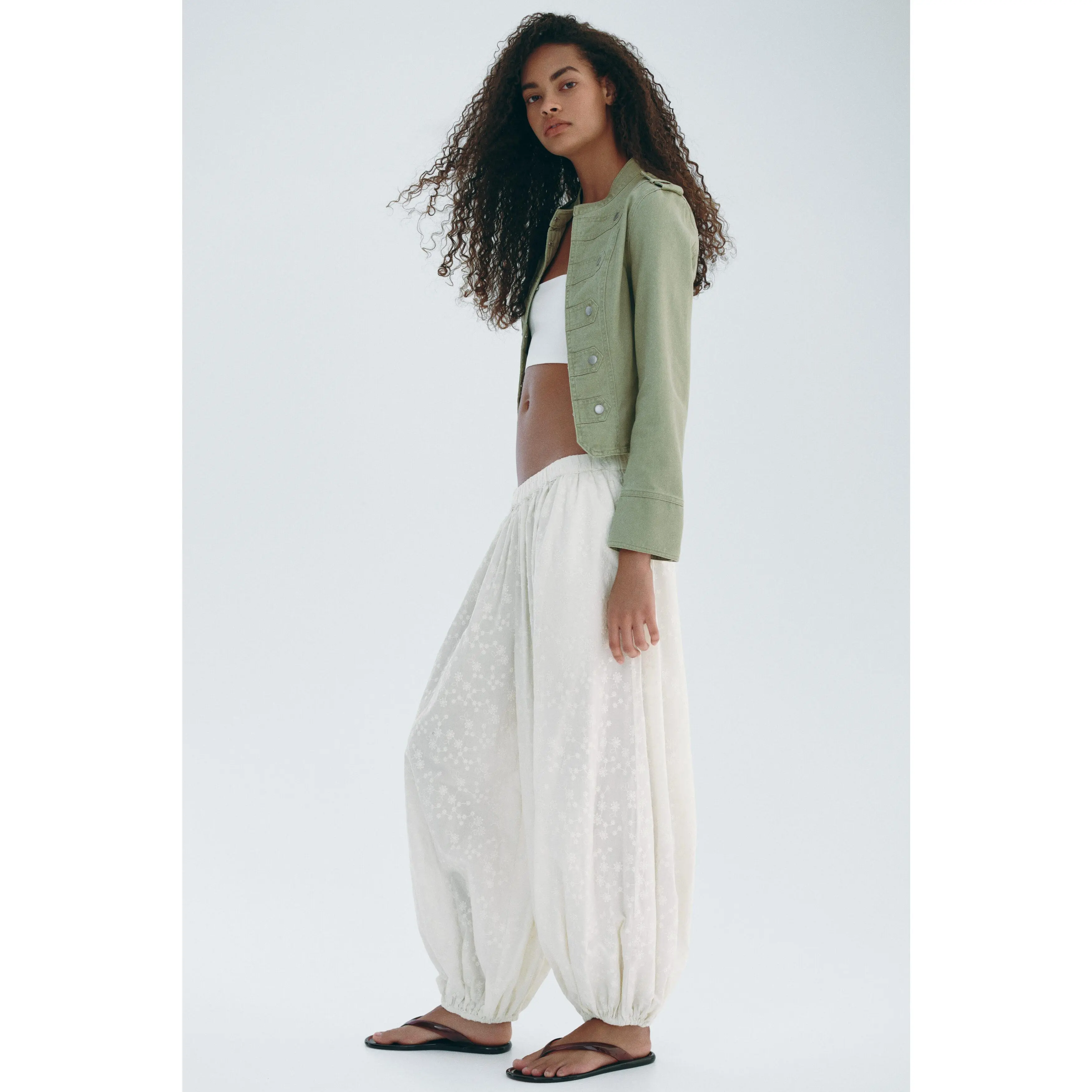 H&M Embroidered balloon trousers