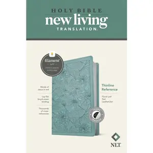 NLT Thinline Reference Bible, Filament Enabled (Leatherlike, Floral Leaf Teal, Indexed, Red Letter) -- New Living Translation - Bible