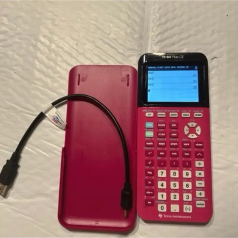 Texas Instruments TI 84 Plus CE Graphing Calculator w/ Cable - Pink TESTED WORKS