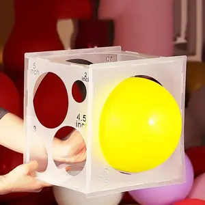 Foldable Plastic Balloon Cube with Marked Measurements, Precision Oval Size Tool, Essential Party Decoration Accessory, Balloon Party Supplies