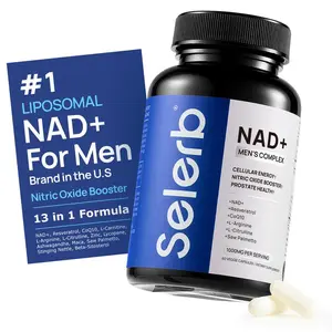 Selerb NAD+ Supplement for Men – With  Liposomal-NAD+,CoQ10, L-Carnitine, L-Arginine, Maca & Ashwagandha – Energy, Circulation & Prostate Support – 60 Capsules