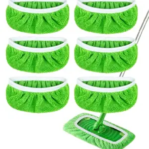 6 Pack Reusable Microfiber Mop Pads for Swiffer Sweeper - Wet & Dry Cleaning Cloths - Mop Head Replacement Washable Refills for Household Floors