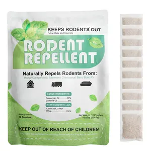 Peppermint Oil Rodent Repellent - 10 Pouches to Repel Mice & Rats from Home Garage Attic Basements Crawlspaces Barn Boat RV - Naturally Repels Rodents - Ready-to-Use