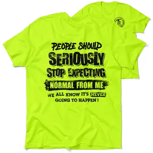 Should Stop Expecting - Men's Hi Visibility Safety Yellow Work T-Shirt Jersey Men's 30-Day Guarantee Cotton/Poly Blend | Graphic tees Apparel