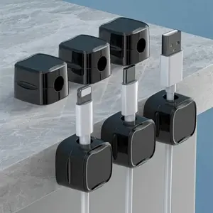 6 Piece Magnetic Cable Clips Set, Adjustable Non-Slip Wire Organizers, Cord Organizer for Neat Desk Car Home Use, Durable Office Organization Solution, Cable Management Kit, Desk Accessories