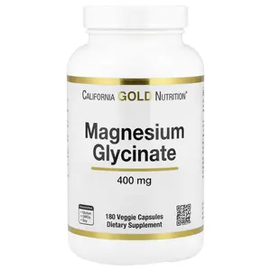 California Gold Nutrition Magnesium Glycinate, 180 Veggie Capsules (133 mg per Capsule)