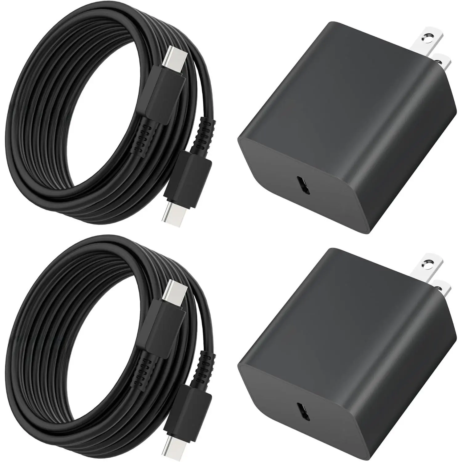 2 Pack 45W Super Fast Charger Type C Block with 6.6Ft Cable for Samsung Galaxy S25 Ultra/S25+/S25/S24/S23 Ultra/S23+/S22 Ultra/S22+/S20 Ultra Usb C Compatible Charging