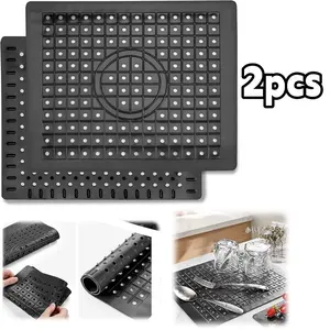 2pcs Kitchen Sink Mats, Measuring 12 Inches by 10 Inches,These Mats Serve As Protectors for Stainless Steel Sinks, Helping to Prevent Scratches on Dishes And Glassware While Drying,Fast Draining Sink Mats Grid ﻿ gift sets women