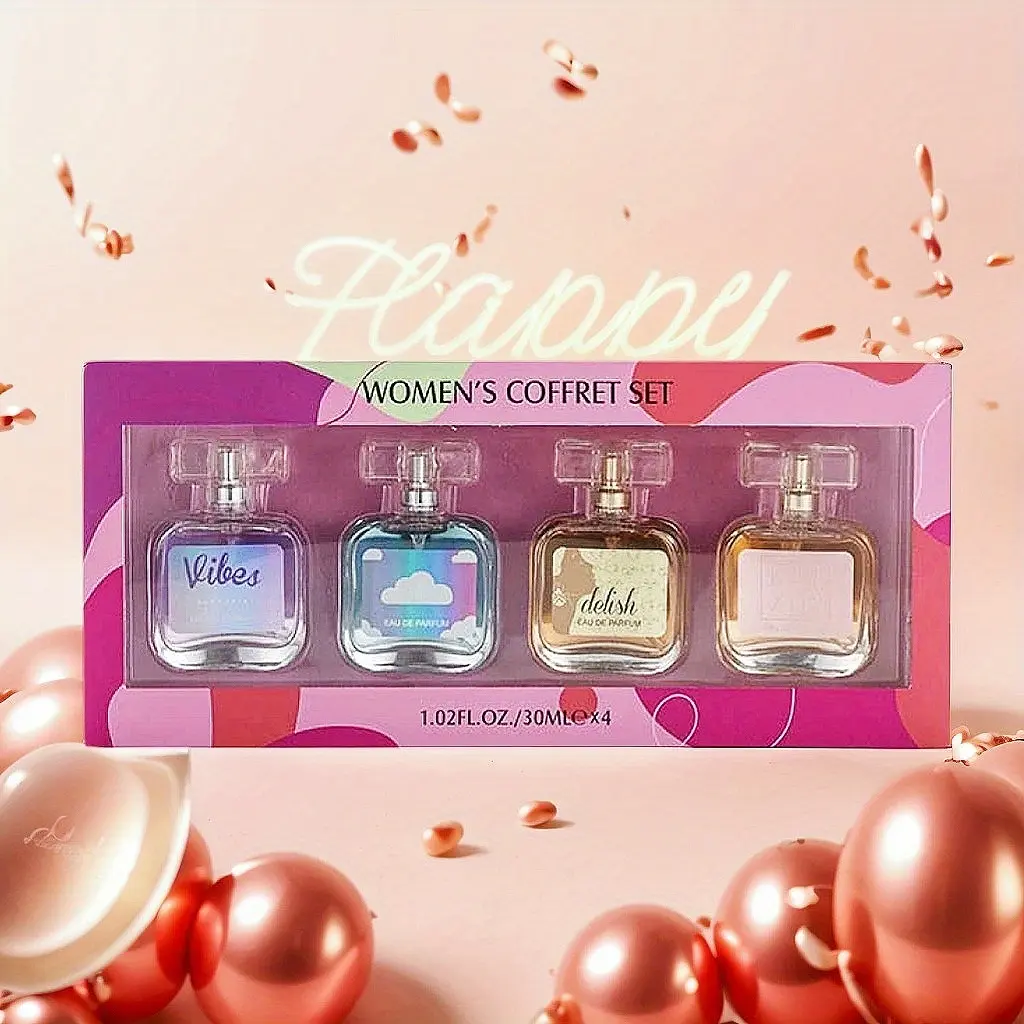 Ladies' Valentine's Day gift, ladies' 4-piece COFFRET set 4* 30ml, ladies' gift, ladies' gift set, festival gift, perfume set, ladies' Valentine's Day gift