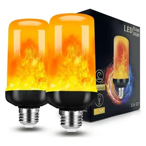 LED Flame Light Bulbs, 4 Modes Flickering Light Bulbs with Upside Down Effect, E26/E27 Flame Bulb for Halloween Christmas Party Patio Porch Home Indoor & Outdoor Decorations - 2