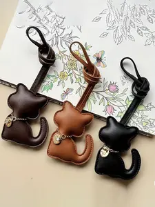 Simple Fashion PU Leather Tassel Bag Charm, Keychain Accessory for All Seasons, Casual Plain Design, Perfect Holiday Gift