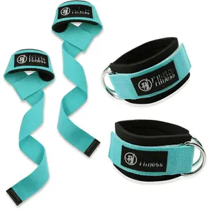Lifting Wrist Straps for Weightlifting and Ankle Strap for  Machines Booty Workouts Strength  Attachments