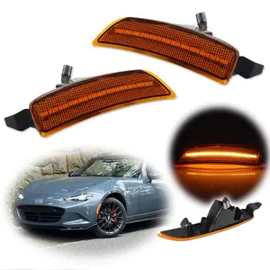2pcs Amber Lens LED Front Bumper Side Marker lamps Light For 2016 2017 2018 2019 2020 2021 2022 2023 Mazda MX-5 Miata,Replace OEM NA1J-51-5F0B NA1J-51-5E0B, NA1J-51-5J0C NA1J-51-5H0C