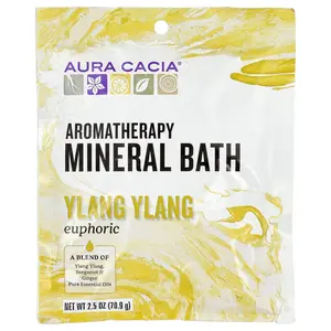 Aura Cacia Aromatherapy Mineral Bath, Euphoric, Ylang Ylang, 2.5 oz (70.9 g)