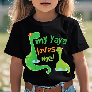 MY YAYA LOVES ME Funny Aesthetic Graphic Kid T-Shirt Fashion Kid T Shirts Trendy Cool Tops Tees for Kid