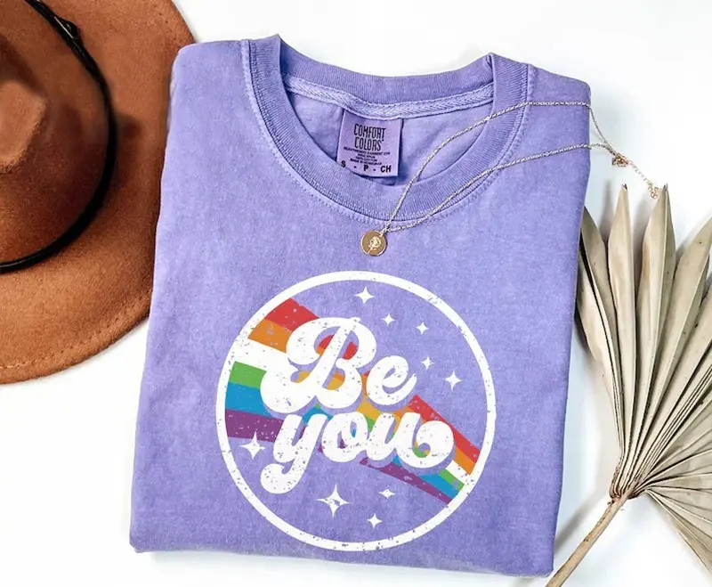 Comfort Colors Be You Rainbow Shirt, Pride Celebration Shirt, Retro Pride T-shirt, LGBT Tee for Gift, Pride Gift, Support LGBT