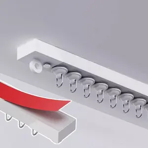No Drill Self Adhesive Curtain Track Ceiling or Wall Mount(2x16 inch)- Ceiling Curtain Track, Adhesive Curtain Rod,Curtain Track Ceiling Mount - Easy to install curtain rails.