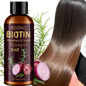 ROZINO Biotin Rosemary & Onion 3-in-1 Shampoo (100g/3.52oz)| With Lavender & Coconut Oil| Strengthens Hair & Controls Oil| For Thicker, Healthier Looking Hair