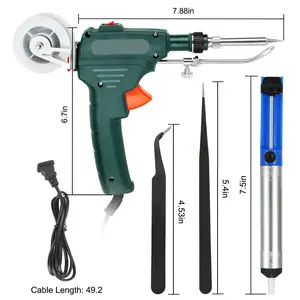 Precision 60W Soldering Iron Set - 5-in-1 Auto-Feed Kit with Desoldering Pump for Electronics