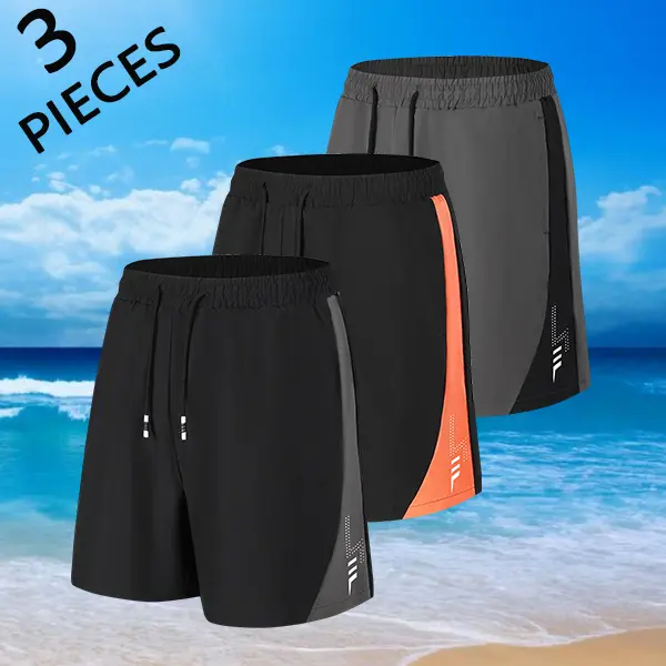 Multi-pack men’s shorts; versatile men’s shorts; sports casual shorts with drawstring and pockets; breathable summer casual wear for men; summer shorts; beach shorts; breathable and cool.