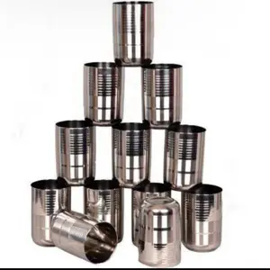 Stainless Steel Glass Set of 12 Unbreakable Multi Use Steel Glass Set Ga-12 New HEAVY DUTY Metal Tumbler Drinkware
