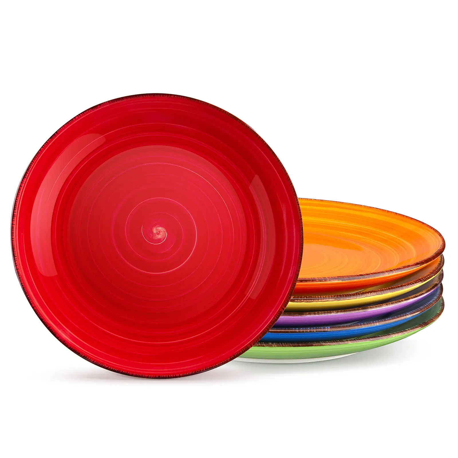 vancasso BONITA Ceramic Dinner Plates Set of 6, 8.5"/10.5" Colorful Porcelain Salad & Dinner Plates, Assorted Colors, Microwave, Oven & Dishwasher Safe