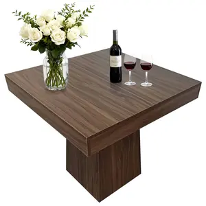 31.5 Inch Square Dining Table for 4, Modern Farmhouse Kitchen Table with Sturdy Base,Dinner Table for Small Space,Dining Room, Living Room, Not Including Chairs