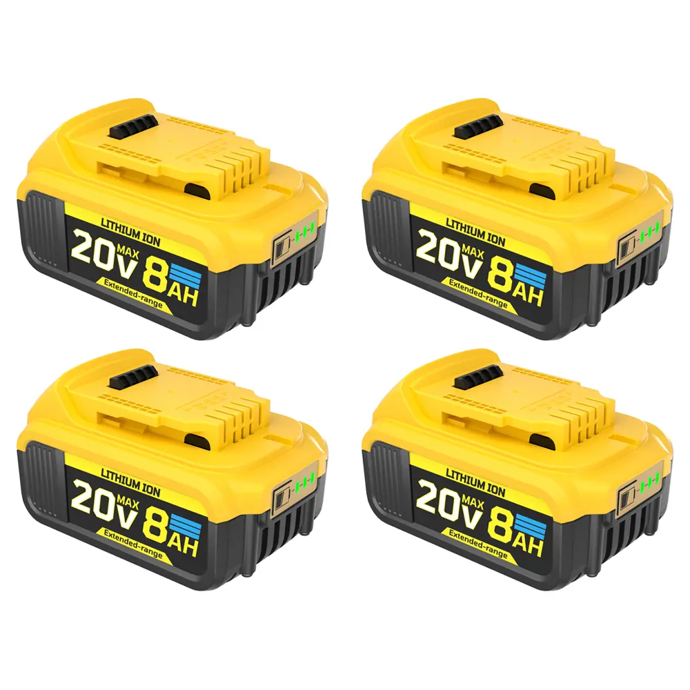 2/4 Pack 20Volt 8.0Ah Battery Replacement for De walt 20v Max Battery DCB201 200 204 206 203, Compatible with De walt 20v Battery and for Dewalt 20v Tools