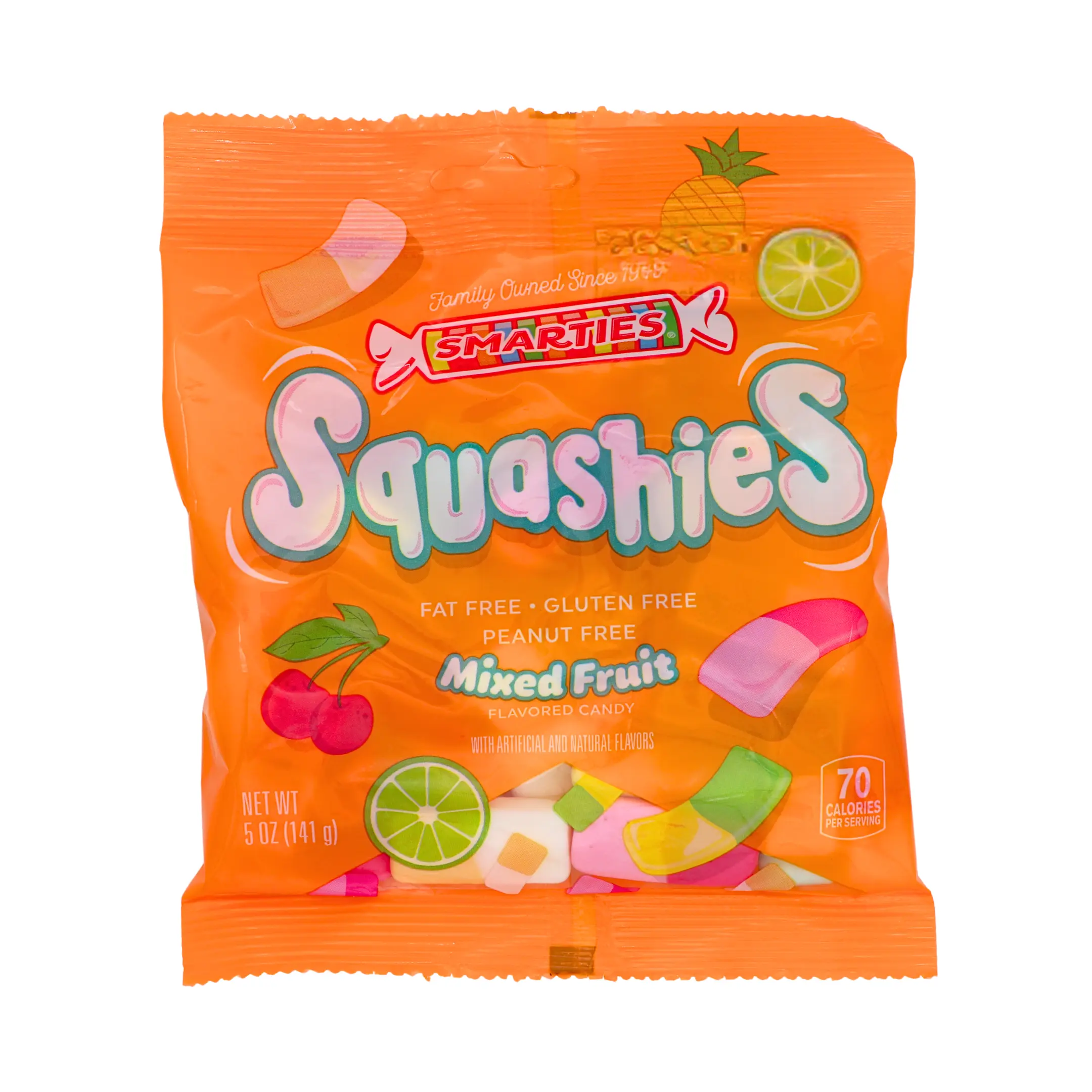 Smarties Squashies Mixed Fruit Candy | 3 Flavor Combos Fruity Flavored Chunks Sour Variety Gummy