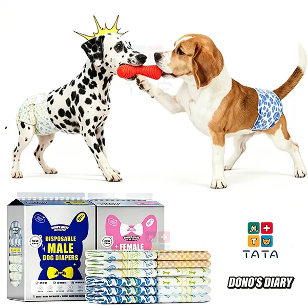 Dono Disposable Multi-Size Pet Diapers, Absorptive Leakproof Diapers for Male-Female Dogs & Cats, Worry-Free Puppy Nappies for Incontinence & Housebreaking, Simple Fit