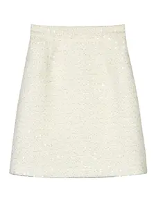 Women's Glitter Sequins Tweed Skirt, Elegant Fashion Fitted Short Skirt for Daily Outdoor Wear, Women's Bottoms for Spring & Fall, Womenswear