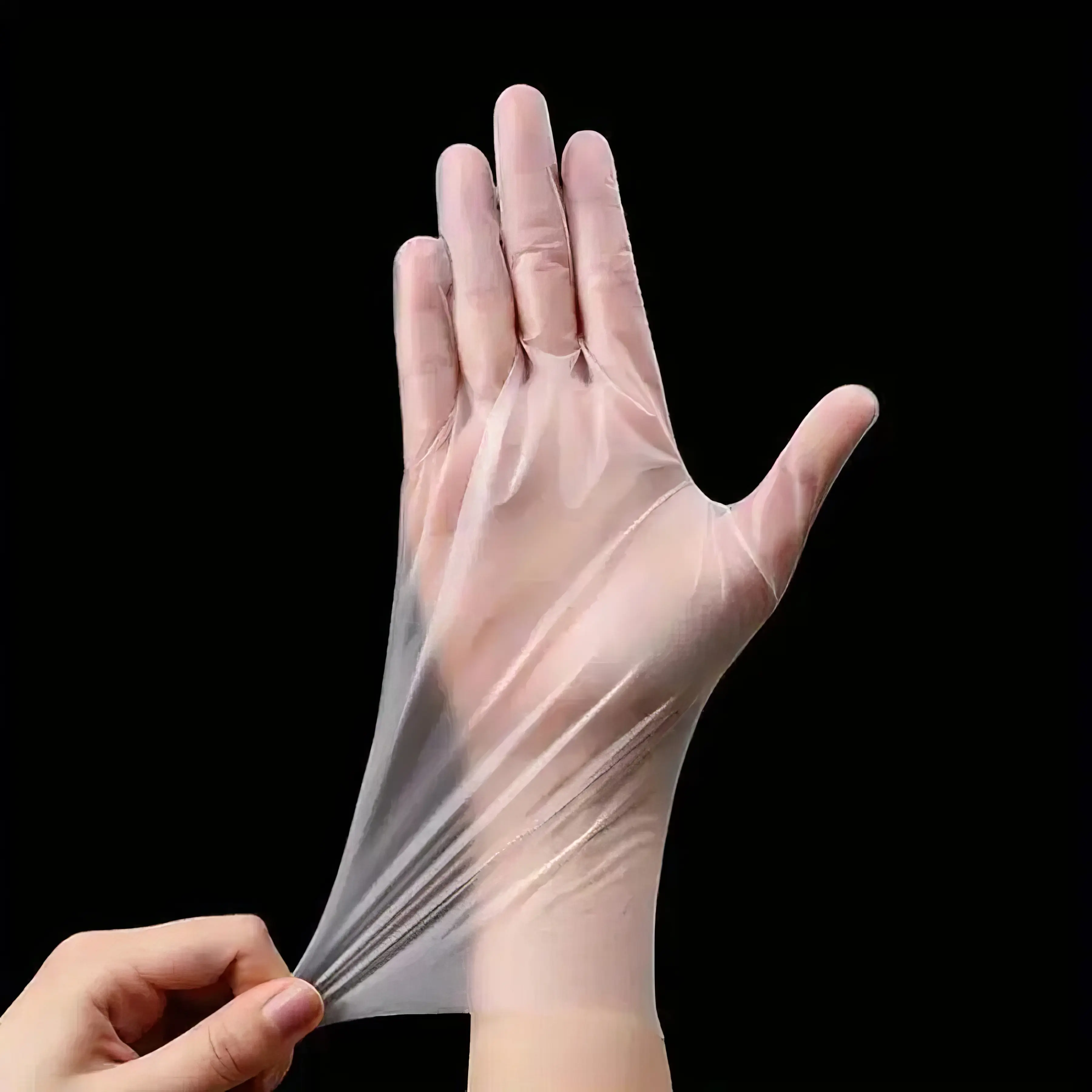 100 Sets Disposable Transparent Plastic Waterproof Gloves - Soft Home Care Cleaning Gloves for Food Preparation, Sink Tasks, Multi-Use, Universal