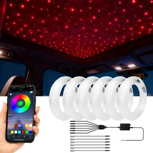 Starlight LED Strip Light, Fiber Optic Neon Lamp, Multi-Color Car Interior Decoration, Starlight Roof, DIY Animation, APP Control, 12V Hard Wiring