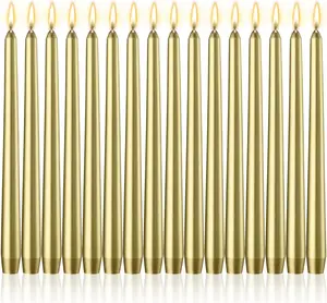 10 Inch Long Gold Tapered Candle Stick