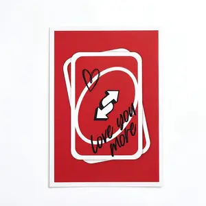 8x12/12x18/16x24 Inch Funny Uno Reverse Card Canvas Wall Art - Love You More Trendy Aesthetic Print - Bedroom Living Room Couple Room Decor | Valentine's Day Gift | Funny Couple Gift, Game Room Wall Art
