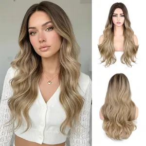 Wiglassic Long Wavy Wig 28inch Wavy Brown Wig Synthetic Heat Resistant Fiber Wig for Daily&Party everyday wear Halloween Cosplay Thanksgiving Gifts Christmas Party