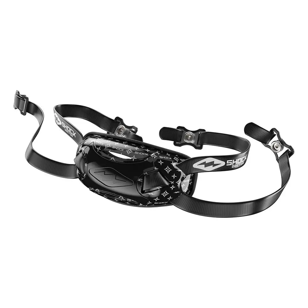 Shock Doctor Showtime Black Lux Limited Edition Chin Strap - Lightweight Ventilated Protective Gear for Football Athletes