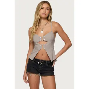 Shay Split Front Buckle Tank Top