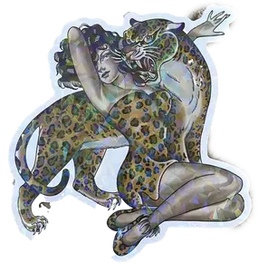 Holographic Cheetah Wrangler Sticker