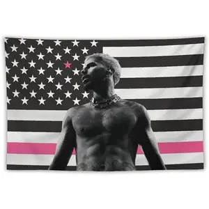 Funny Rauw Singer Alejandro American Flag Tapestry Poster Suitable for College Dormitories, Bridal Chambers, Bedrooms, Living Rooms, Dormitories, Background Decorations, National Flag Gifts Merch