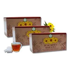 Arnica Te – 100% Natural, Vegan – 25 Arnica Tea Bags (3 Pack, 75 Total) – Made in Mexico – Herbal Infusion – Caffeine-Free, Non-GMO – by High Supreme Beverage