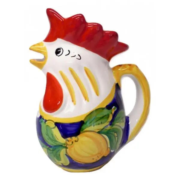 Limoni di Sicilia Blue 8.5" Medium Rooster Pitcher | Made in Sicily