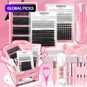 Mixed Length Individual False Eyelashes Kit, Natural Look Eyelash Extensions with Lash Bond & Seal & Remover & Tweezers & Brush & Headbands, Self Grafting Curvature Eyelashes, Eye Makeup Enhancement False Eyelashes, Diy Lashes Cluster #GLOBAL PICKS