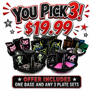 You Pick 3! Flipbook Fidget Spinners! Includes 1 base and 3 plate sets