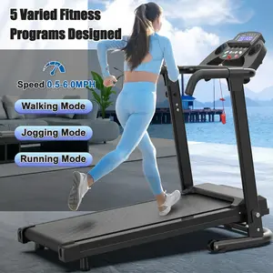 Foldable Treadmill for Home, 2.5HP Portable Treadmill with Handles, 300 lbs Capacity, APP Control & LED Display - Folding Walking Pad for Fitness dual shock absorption