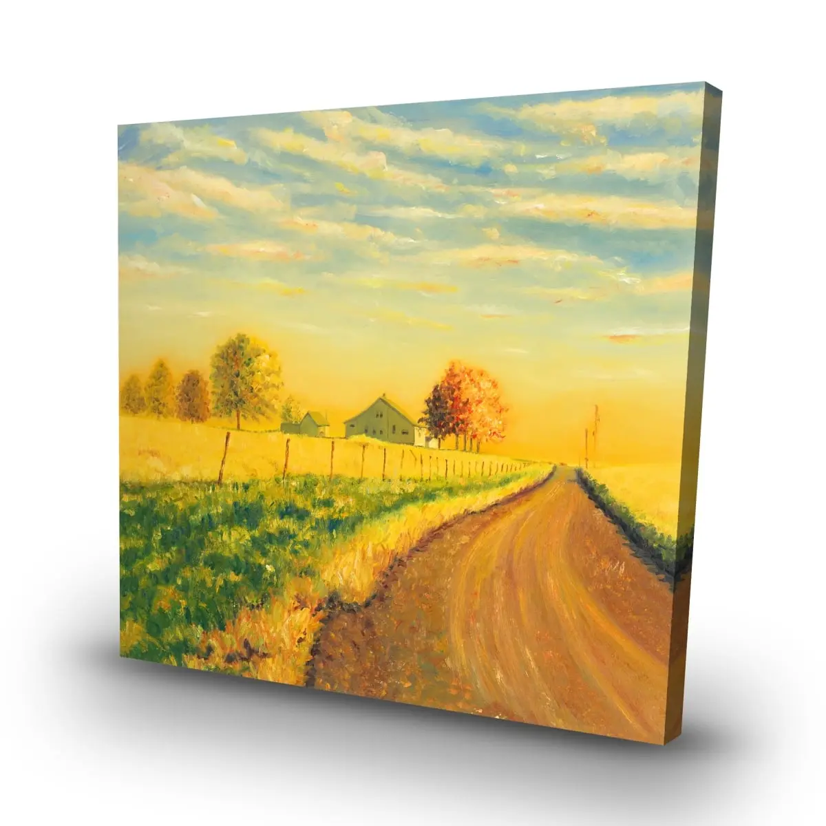 360 Stand 32x32 in. High-Definition Artistic Tree Motif Countryside Green Nature Wall Artwork, Outdoors-Inspired Living Room Home Decoration Poster Print, Ideal Gift, Art-Inspired Wall Arts, Landscape Wall Arts