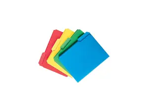 Smead 10500 Waterproof Poly File Folders, 1/3 Cut Top Tab, Letter, Assorted, 24/Box