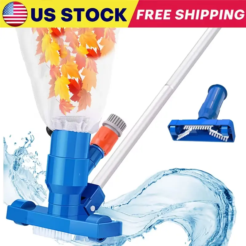 Portable and lightweight design] Handheld vacuum pool water cleaner with 5 telescopic rods, suitable for small pools and inflatable pools