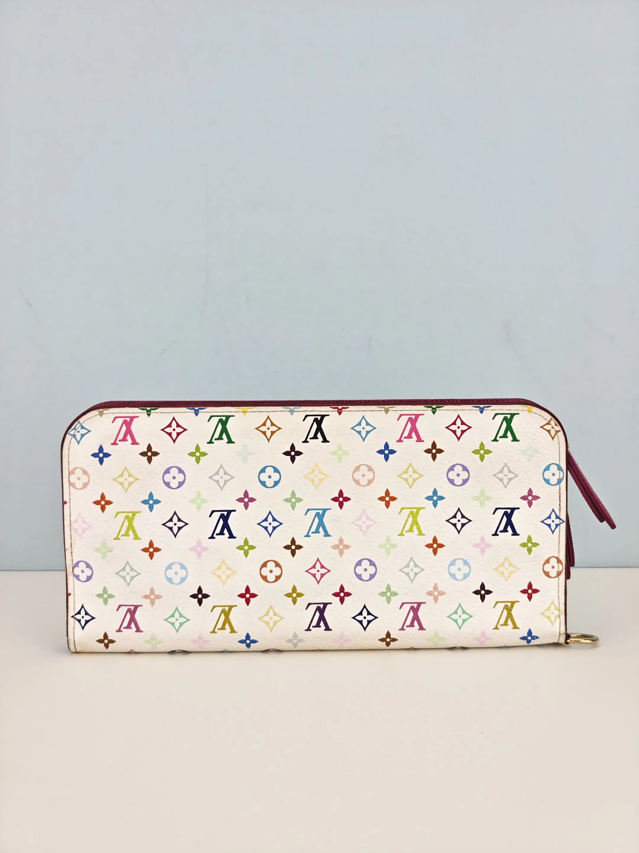 Pre-owned White monogram multicolor coated canvas Small leather goods Louis Vuitton White Monogram Multicolor Portefeuille Insolite Wallet【CA1162】